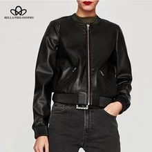 Белла Пособия по философии осень Босоножки из искусственной PU кожи Для женщин Повседневное на молнии теплое пальто Женский Уличная верхняя одежда женская зимняя Топы корректирующие