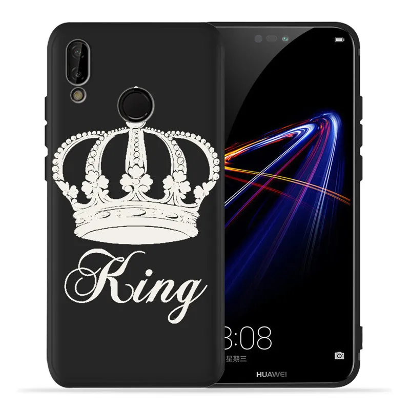 Чехол king queen Crown DIY для huawei P8 P10 P20 P30 mate 10 20 Honor 8 8X 8C 9 V20 10 Lite Plus Pro, чехол, чехол