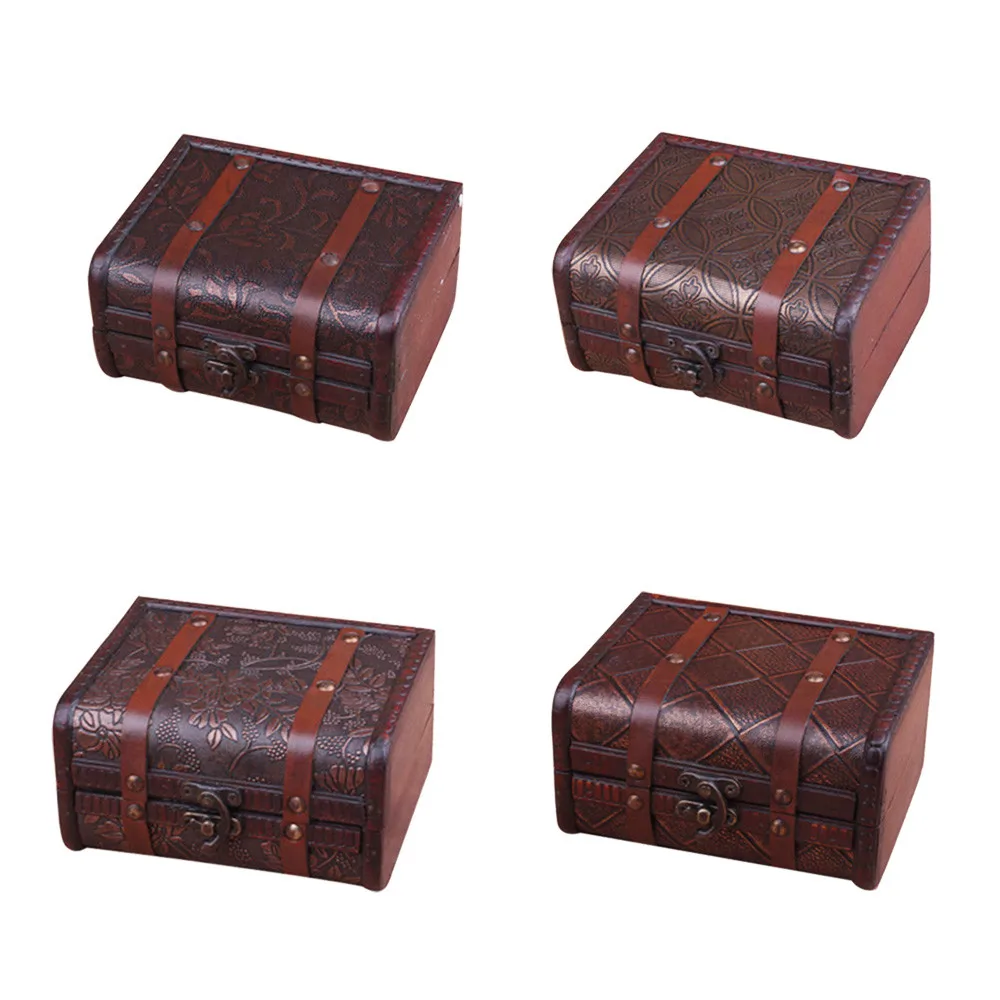 NAI YUE Decorative Jewelry Storage Box Vintage Wooden Case