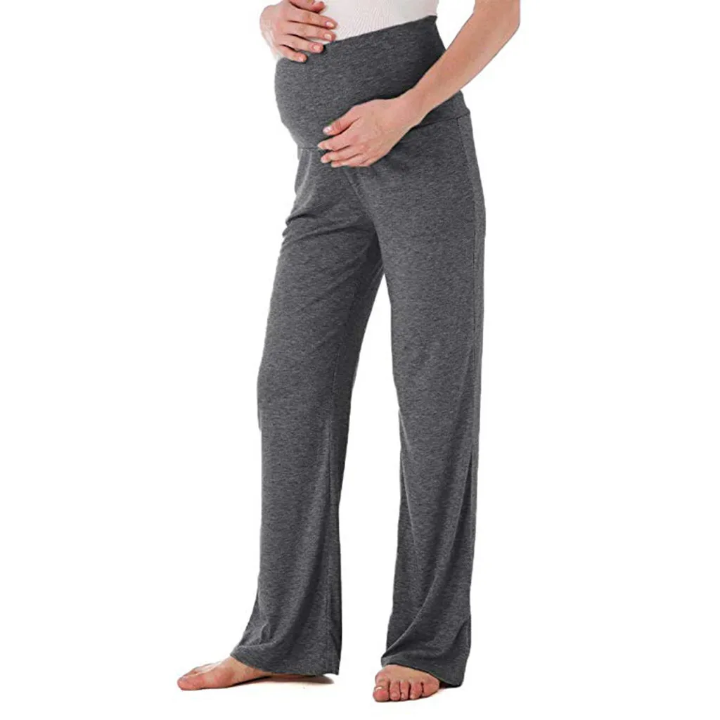 

MUQGEW Women's maternity pants for pregnant women Wide Straight Lounge Pants Stretch Pregnancy Trousers for pregnant clothes #30