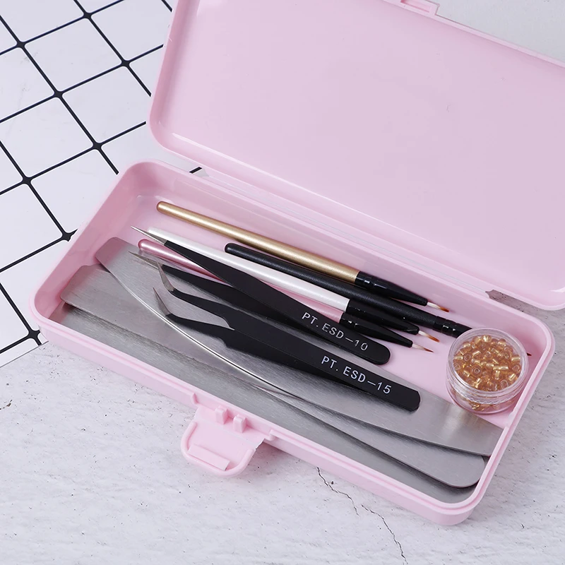 1Pcs Rectangle Nail Storage Box For Nail Tools Tweezers Nail Art Empty Holder Case Hot Top Quality