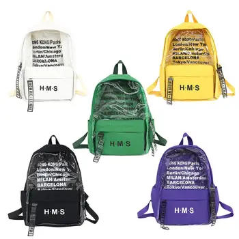 

Clear Canvas Letter Women Backpacks School Bags For Teenage Girls Female Travel Daypack Satchel Bookbag