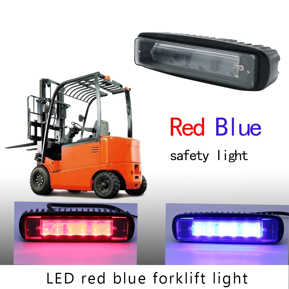 

1pcs Black Forklift Safety Light 6 inch 27W LED Security Indicator Light for Warehouse Pedestrian Red Danger Warning Spotlights