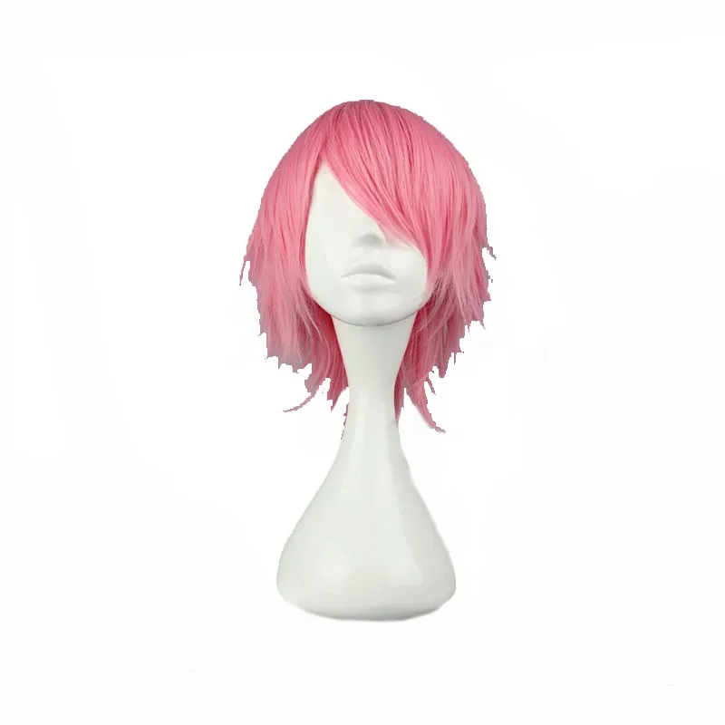 Mcoser Бесплатная доставка 35 см синтетический короткий розовый Косплэй костюм парик 100% Высокая Температура Волокно волос wig-263a