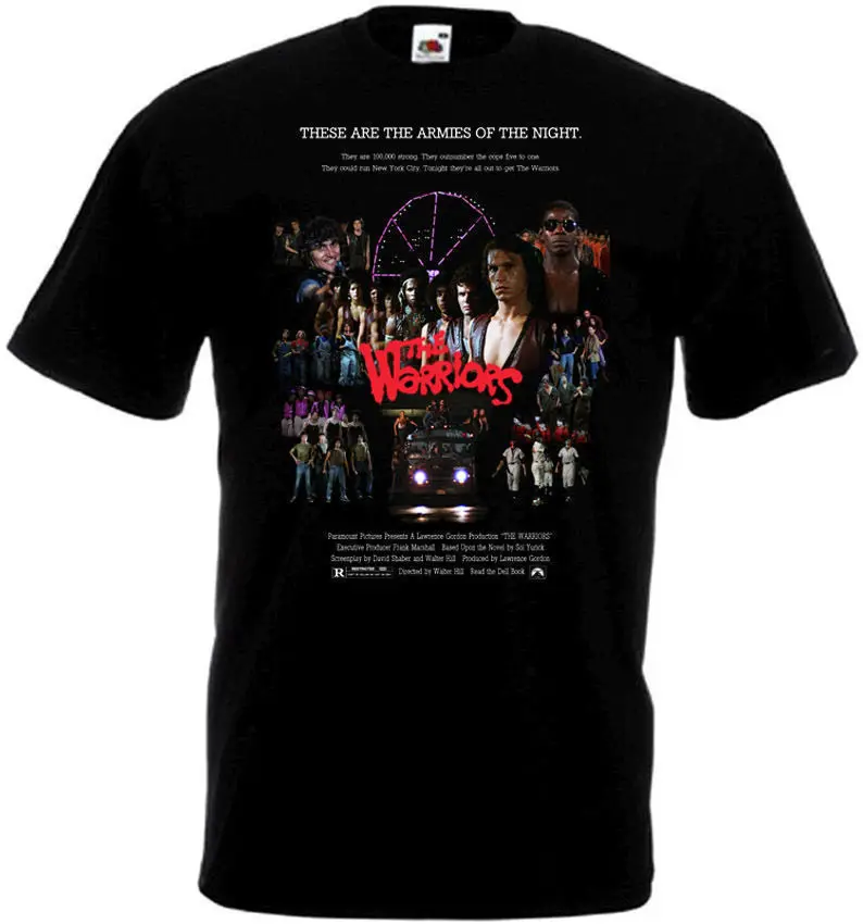 

The Warriors Movie Poster Men T Shirts Hip Hop Clothing Tshirt Gym Tee Shirt Black Of White T-Shirts Big Size Men