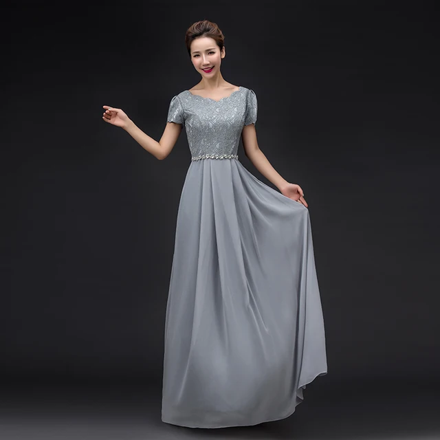 Short Sleeve Bridesmaid Dresses 2017 New Women Formal Wedding Party Short Sleeve Bridesmaid Dresses 2017 New Women Formal Wedding Party Prom Gown Chiffon Lace Dress Color