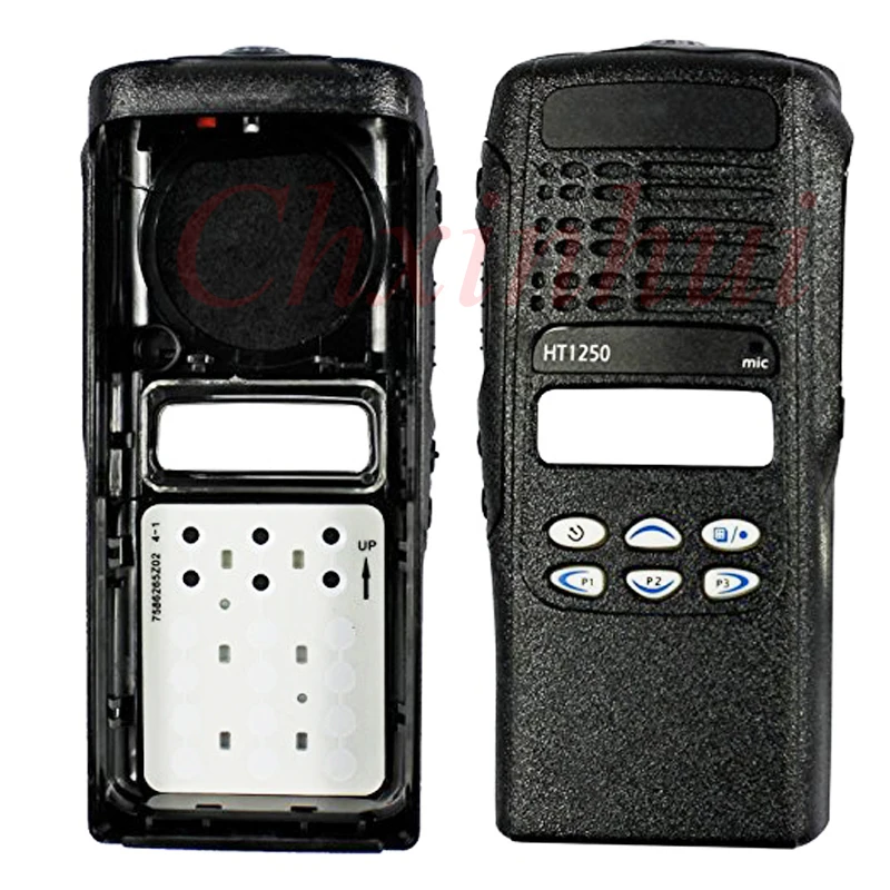 Black Complete Radio Service Parts Front Case Housing Cover Refurb Kit for Motorola Radio HT1250 Walkie Talkie