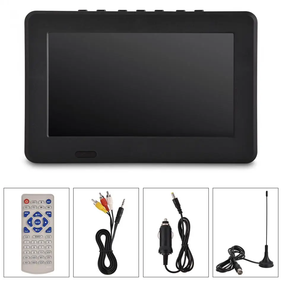 LEADSTAR 7 дюймов D-T-T2 ТВ 16:9 HD 1080p цифровой аналоговый Цвет автомобиля мини