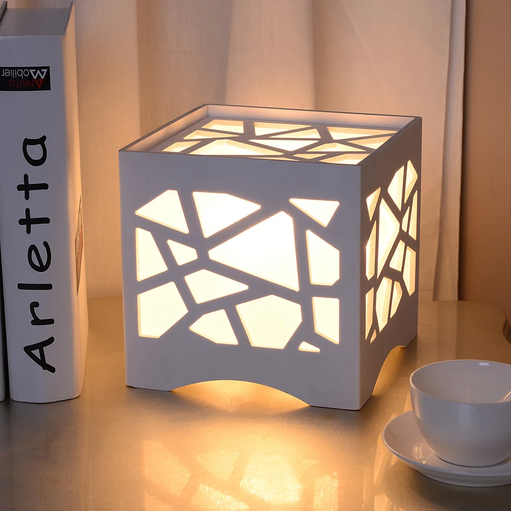 Aliexpress com acheter moderne de style européen lampe de table salon étude chambre chevet veilleuse sculpté décoratif carré lampe à économie dénergie d