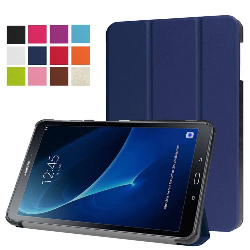 For Galaxy Tab A 10 1 2016 Cases Tri fold Stand Leather Smart Cover for Samsung