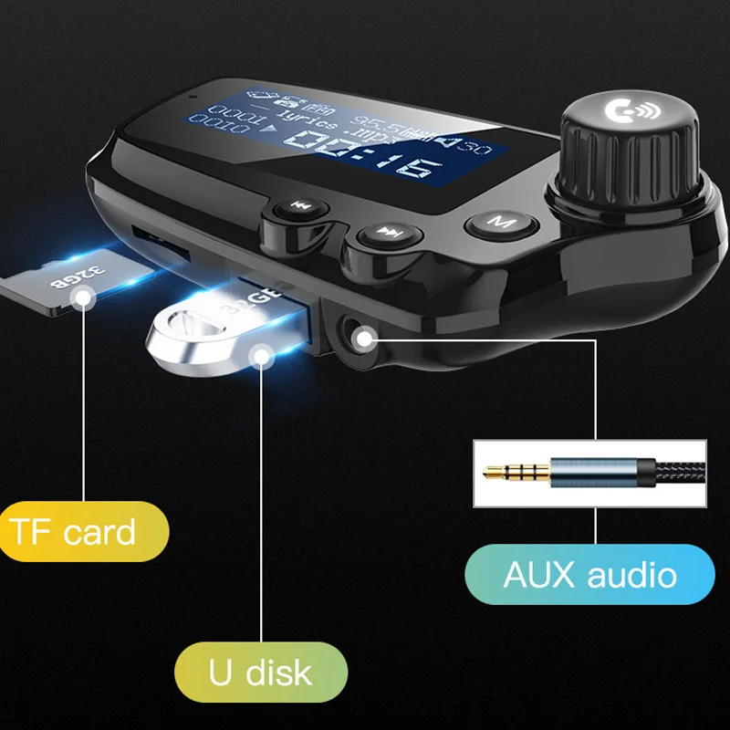 VR robot Bluetooth FM Del Modulatore Del Trasmettitore Auto MP3 Audio Lettore di Rotazione di 360 G