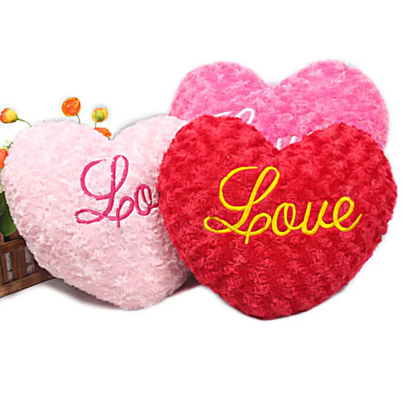 1pcs Cute heart model plush pillows Pink/red/rose Love soft stuffed