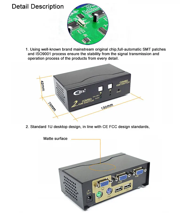 Ckl 2 Порты и разъёмы USB 2.0 шт./2 VGA kvm-переключатель с Кабели Поддержка автоматического сканирования, pc Мониторы клавиатура Мышь DVR NVR сервер