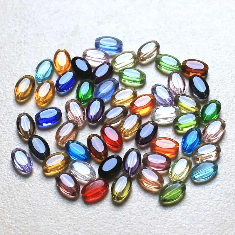 AAA 9x6mm New arrivals fashion color flat oval shape faceted crystal