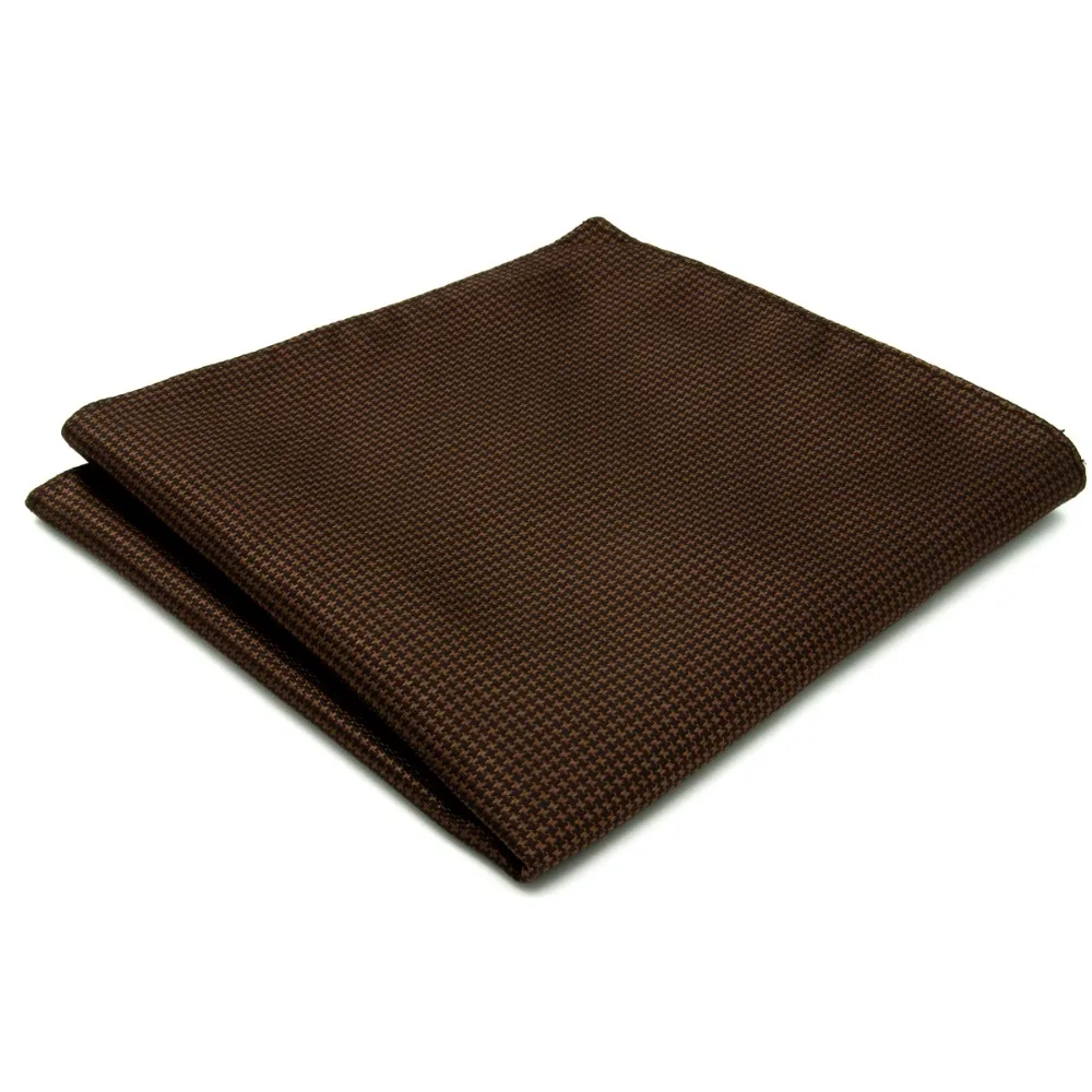 UH27 Brown Houndstooth Mens Pocket Square Fashion Classic Handkerchief