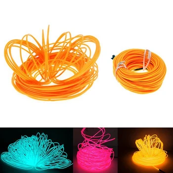 

50M EL Wire Led Flexible Soft Tube 2.3MM 100M DIY Wire Neon Glow Car Rope Strip Light Xmas Party Decoration Dance Events Decor