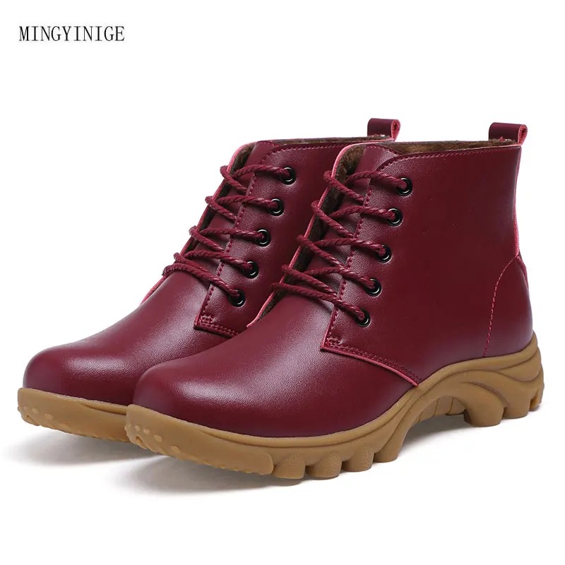 

New Leather Suede Booties Spring Autumn Winer Non-slip Low Stacked Block Heels Ankle Boots Vintage Motorcycle Boots Woman