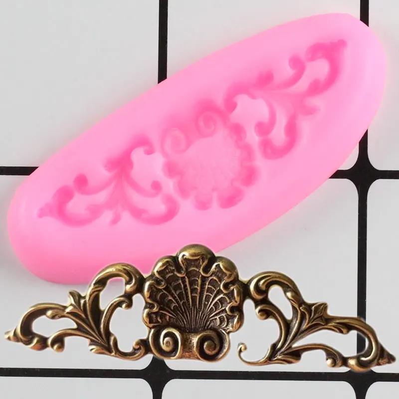 

Scroll Relief Silicone Mold Shell Cake Border Fondant Molds DIY Cake Decorating Tool Cupcake Candy Clay Chocolate Gumpaste Mould