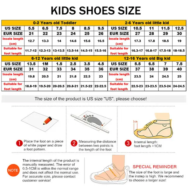 size 26 kids shoes in us