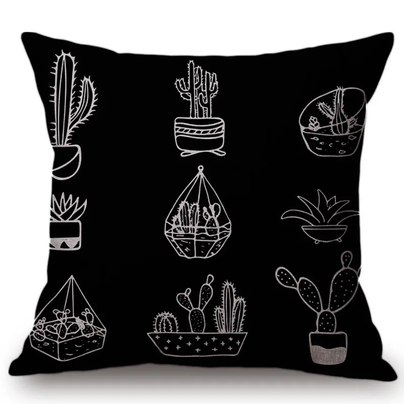 minimalist-cacti-collection-white-on-black-canvas 