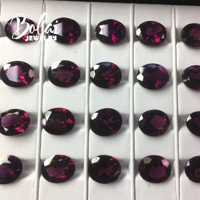 

bolaijewelry,100% Natural purple Brazil rhodolite oval 10*12mm 5.1ct real loose gemstone for jewelry
