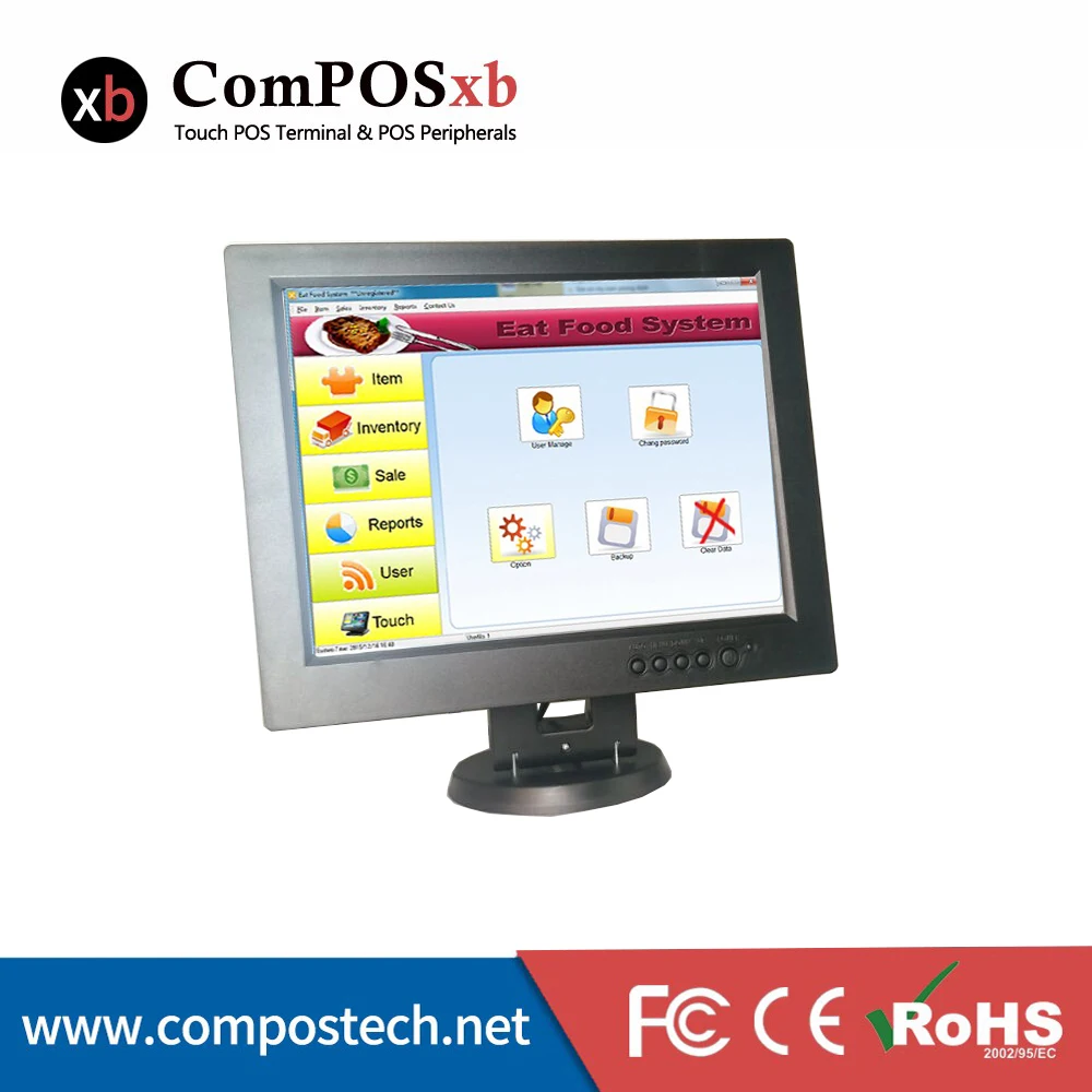 ComPos фабрика OEM 12 дюймов lcd USB сенсорный экран ЖК-монитор сенсорный светодиодный дисплей монитор