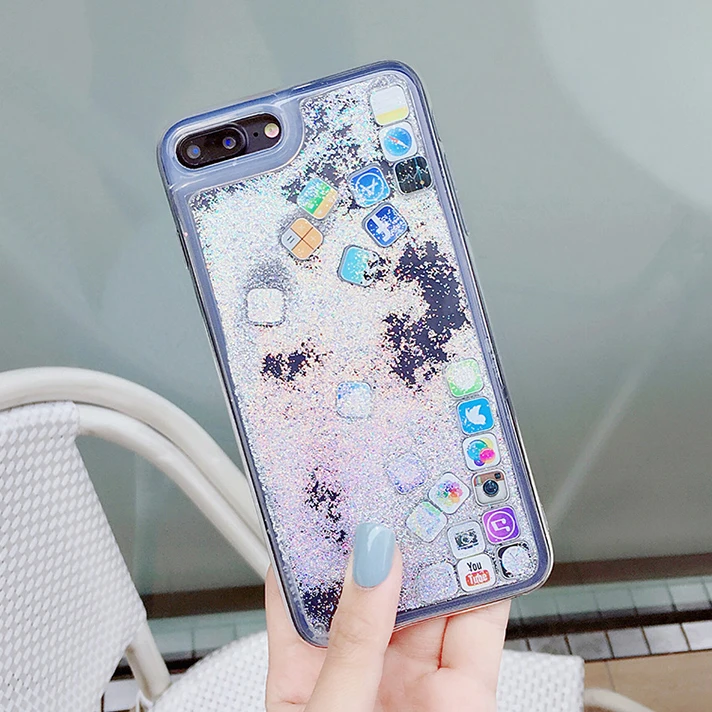 Роскошный динамический жидкий зыбучий песок мягкий чехол для iPhone 6 6S 7 8 Plus X XR XS Max