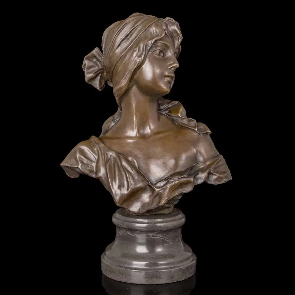 

ATLIE Modern Bronze Feminine Bust Figurines Beautiful Women Busts Bronze Statues and Sculptures Beauty Salon Decoration
