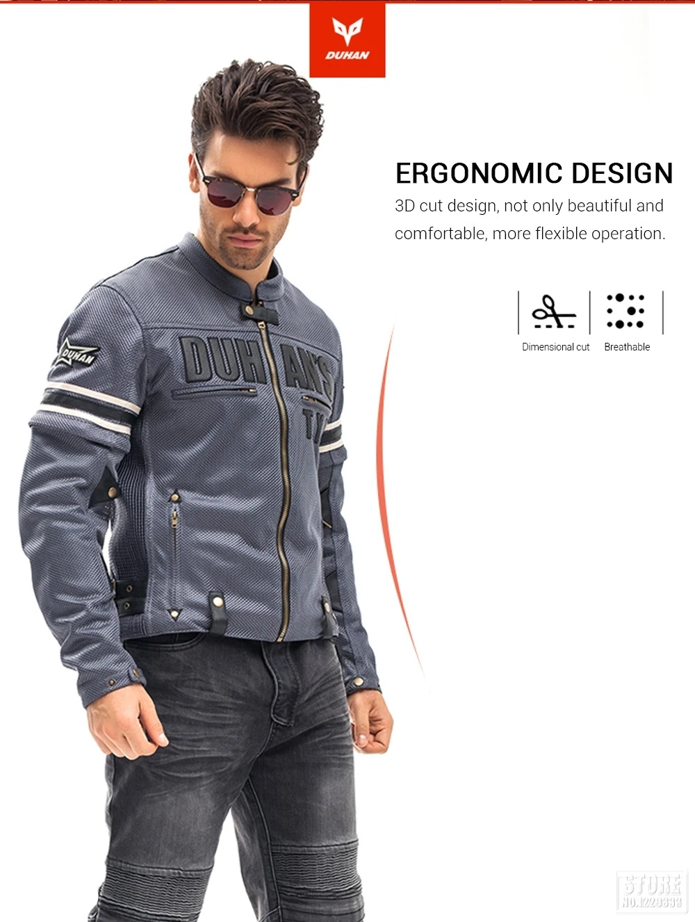 DUHAN, летняя мотоциклетная куртка, Мужская, дышащая, сетчатая, для езды на мотоцикле, мотоциклетная куртка, для тела, защита, для мотокросса, одежда
