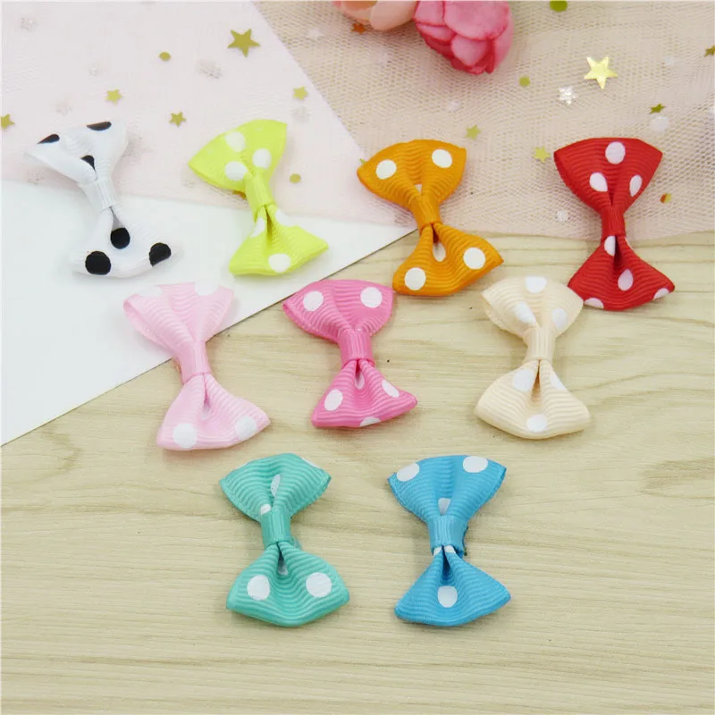 

2PCS/LOT Lovely Big Dot Small Bows Hairpin For Girls Handmade Child Elastic Hair Bands Scrunchy Clip Hair Accessories For Kids