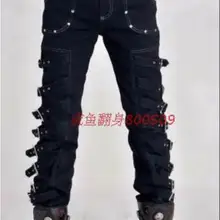 27-37 Sping мужские новые торты модные повседневные роговые заклепки воздушные брюки с разрезом