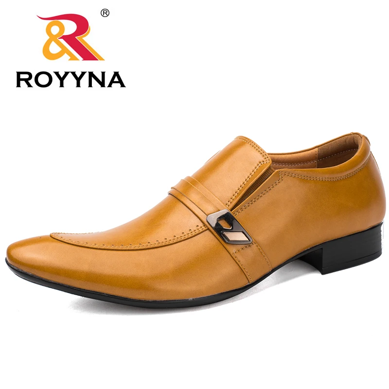 

ROYYNA New Arrival Popular Style Men Formal Shoes Pointed Toe Elastic Band Men Loafers Comfortable Light Soft Men Wedding Shoes