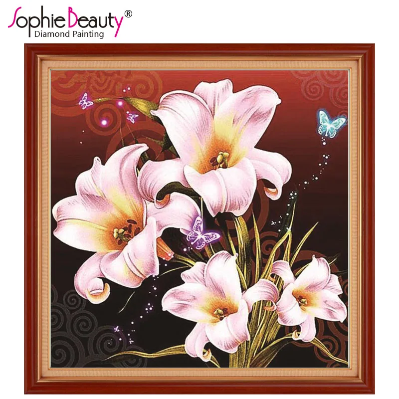 Картина из страз Sophie Beauty вышивка крестиком полностью круглая ручная работа