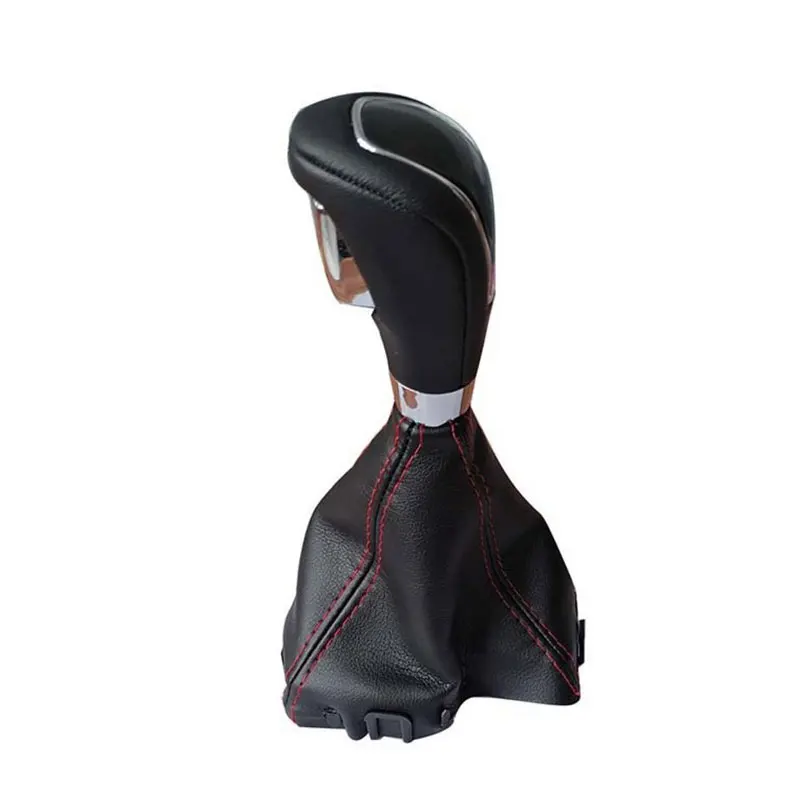 RED STITCH AUTO AUTOMATIC LEATHER GEAR GAITER FITS FORD MONDEO MK4 IV 07-14