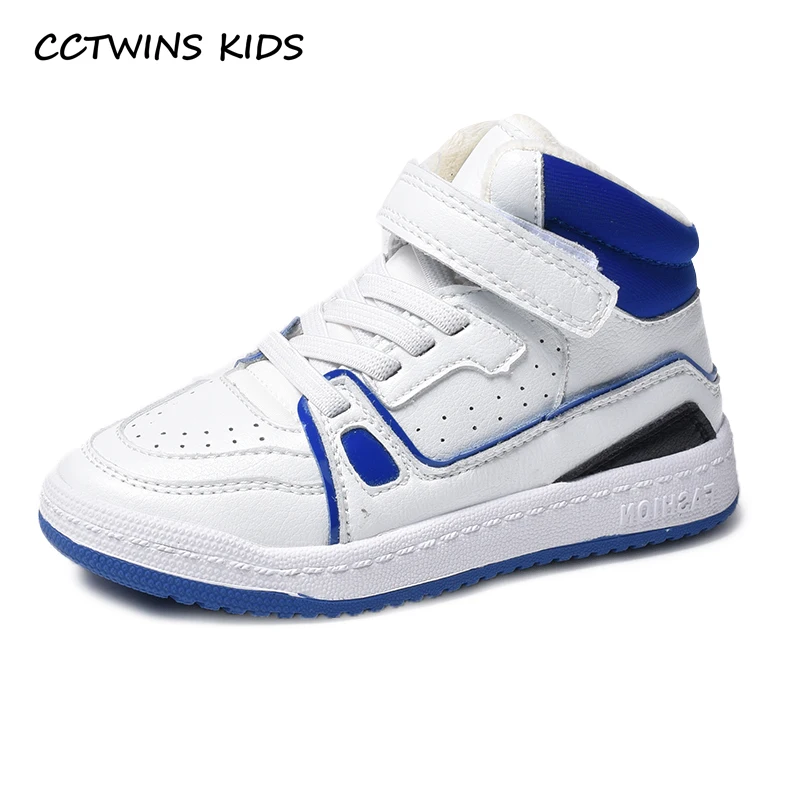 

CCTWINS KIDS 2018 Winter Baby Girl Fashion High Top Sneaker Children Warm Casual Pu Leather Shoe Boy Sport Trainer FH2339