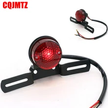 Licenças de Parada Luz da Cauda da motocicleta Luz de Freio Para Harley Chopper Motocicleta Retro Preto Luz Da Cauda Da Lâmpada