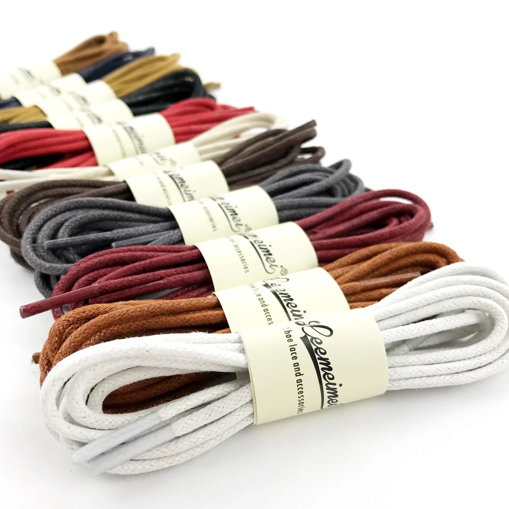 Casual Cotton Shoelaces Waterproof Waxed Oxford Round Shoe laces Leather Shoestring Cord Ropes 60cm/80cm/100cm/120cm/140cm/180cm