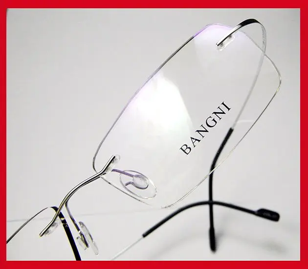 RIMLESS MENS OPTICAL PRESCRIPTION BETA TITANIUM SILVER eyeglass frames