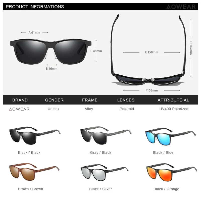 AOWEAR Mens Auminum Square Poarized Sungasses Men Quaity Retro Sun Gasses Outdoor Gogges Gasses Lunette De_voghion.com