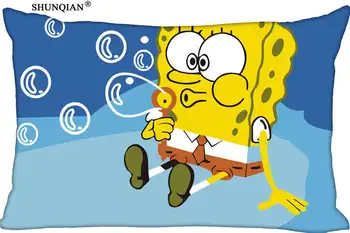 

New Spongebob Pillow Case Custom Wedding Pillowcase Cover Cases Gift Zippered Rectangle Pillow Case