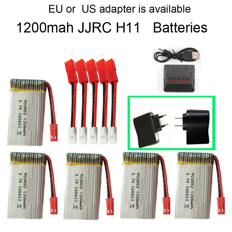 Батарея JJRC H11D H11C H11WH ультра высокая емкость 3 7 в 1200 мАч Радиоуправляемый Дрон
