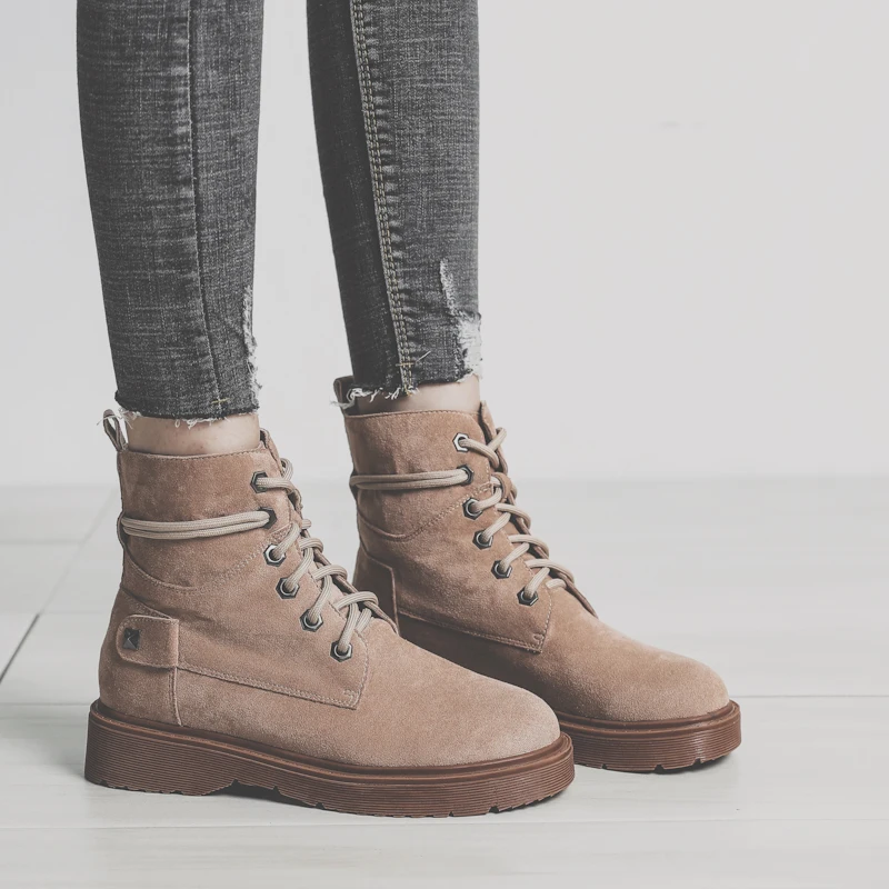 

Women Boots Winter Warm Snow Boots Motorcycle Booties Doc Martins British Style Ankle Boots Female Dr Martins Punk Women's Shoes