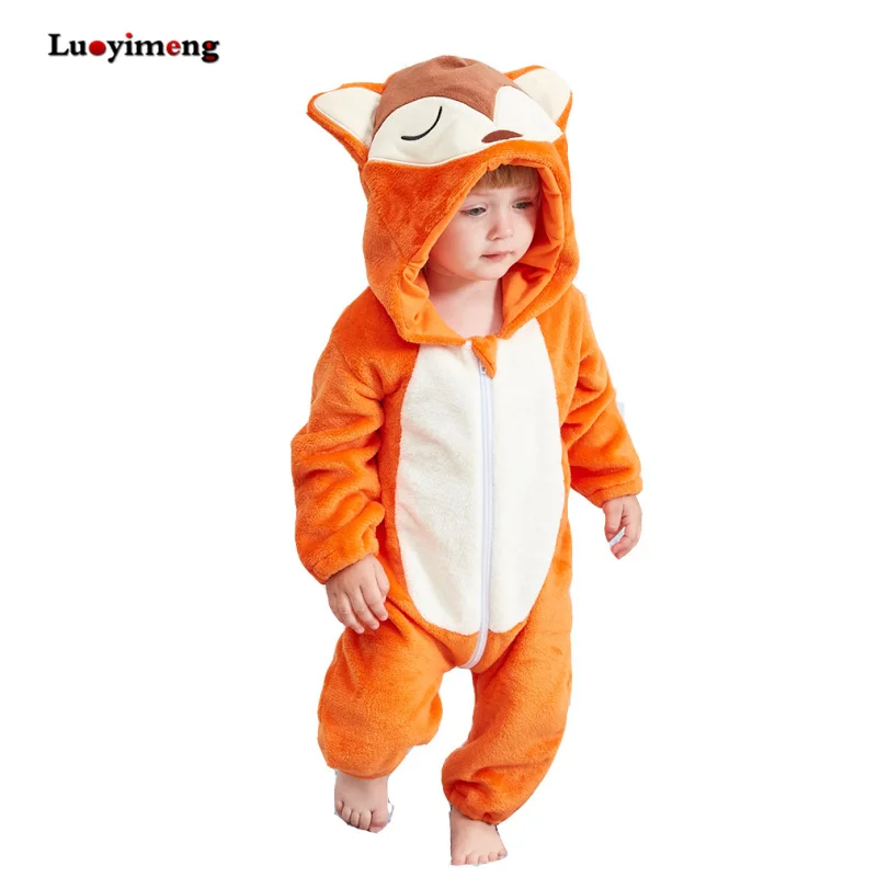 Детский комбинезон для маленьких девочек одежда Kigurumi Пижама с рисунком животных