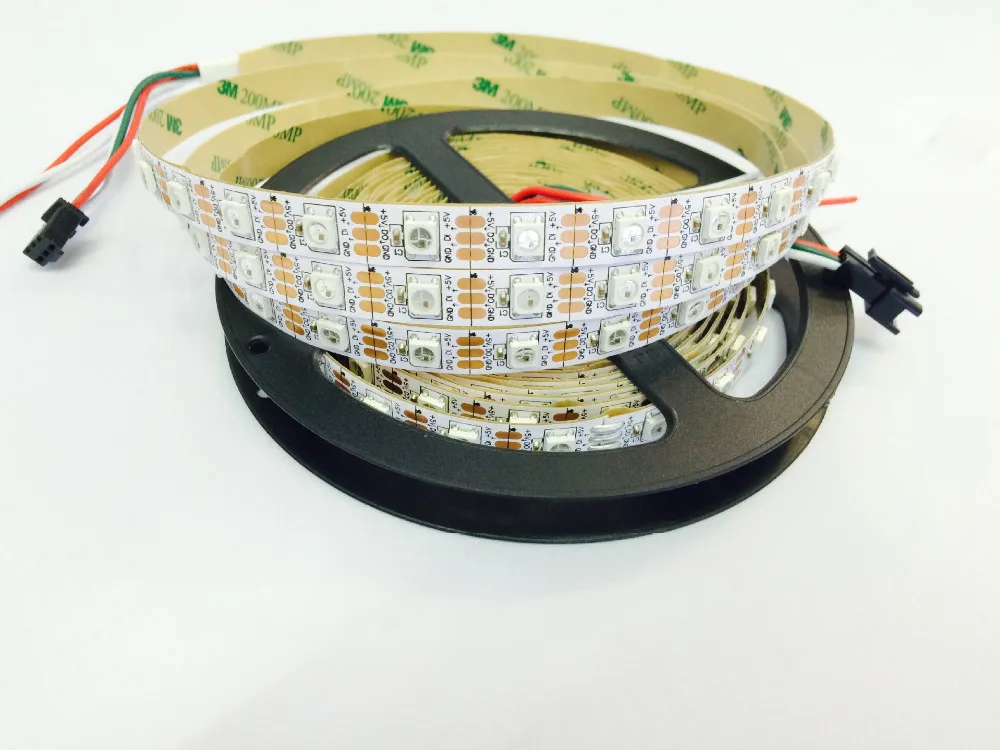 20 м/50 м/100 м WS2812B Smart led пикселей полосы, черный/белый печатных плат, 30/60 светодиодов/m WS2812 IC; WS2812B/m 30/60 пикселей, IP30/IP65/IP67 DC5V объем