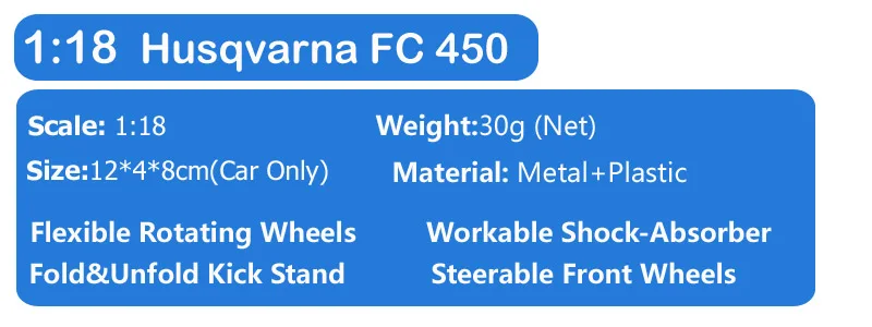 1/18 Масштаб Мини KTM Husqvarna FC 450 мотоцикл эндуро гоночный литье под давлением моделирование мотокросса Реплика металлическая модель автомобиля детские игрушки