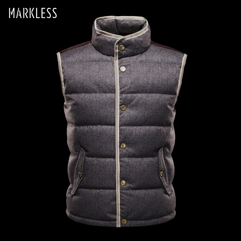 Markeless 2018 Men High end seamless Down Vest Autumn And Winter Coats