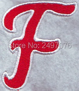 free shipping custom embroidery patch for the 2 colors red with letter embroidery