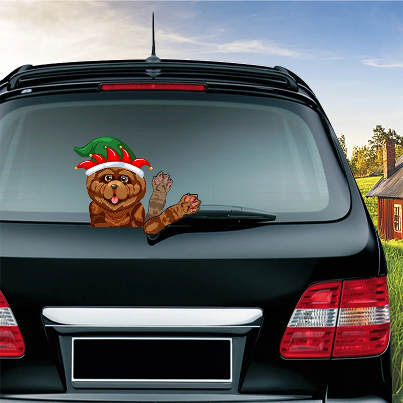 

Chow Chow Waving Wiper Decals PVC Car Styling Rear Window Wiper Stickers Rear Windshield Stickers Car Stickers