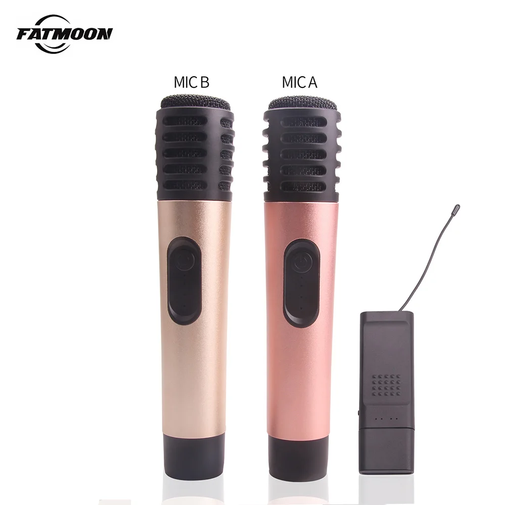 

FATMOON Professional T9 Wireless Microphone Set Bluetooth 2 Handheld with Receiver Support TF Card Smartphone for Karaoke Party
