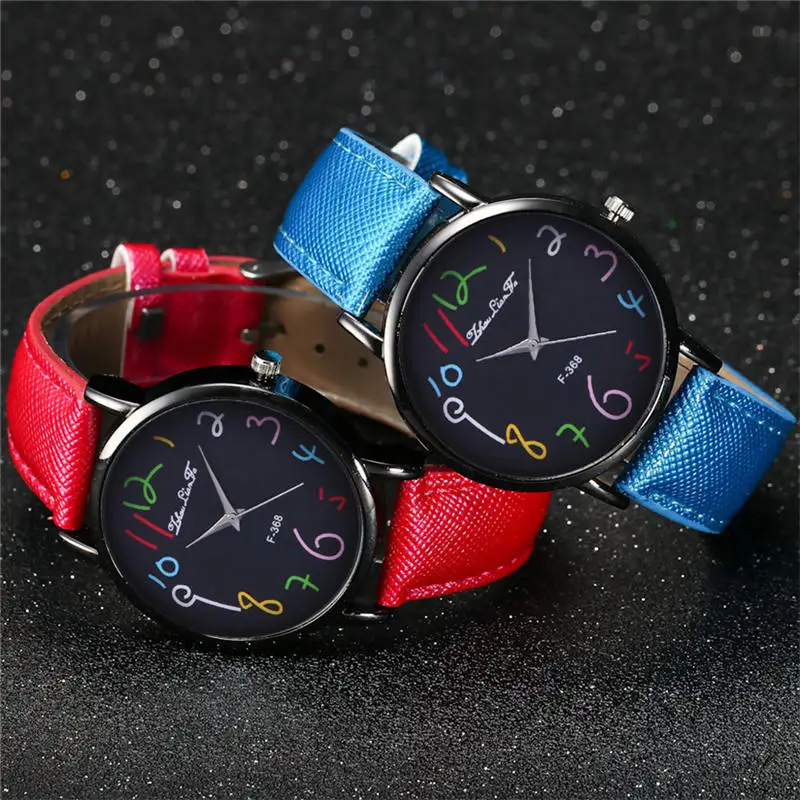 

2019 Fashion Casual Ladies Watch Glass Mirror Leather Strap Quartz Watch *01X